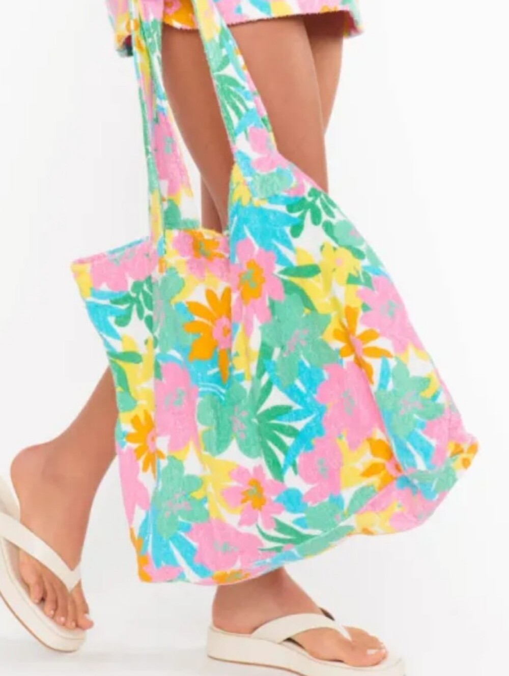 Show Me Your MUMU Floral Bag Tote Terrycloth Resortwear
